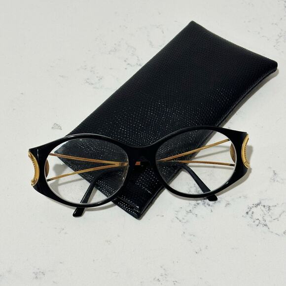 Christian Dior Vintage 80s/90s Black and Gold 2661 Sunglass Frames Marc Bohan - Picture 7 of 13